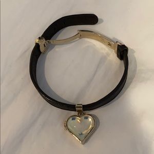 Lalique heart locket charm bracelet
